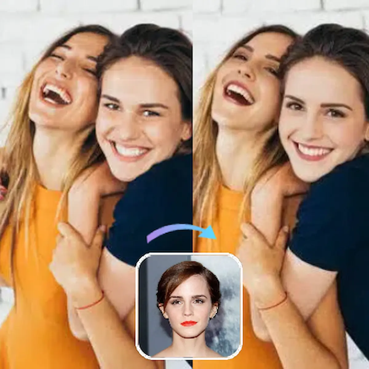 Time-saving bulk face replacement showing efficient AI-powered batch processing of multiple faces.