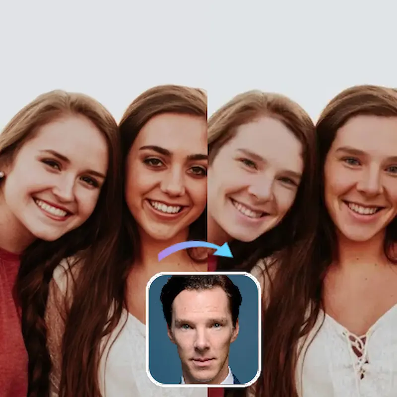 Batch Face Swap perfect for groups and large events showing wedding shots and sports team videos.