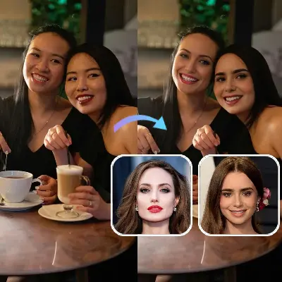 Multiple Face Swap tool for assigning different target faces to each person in the same media.